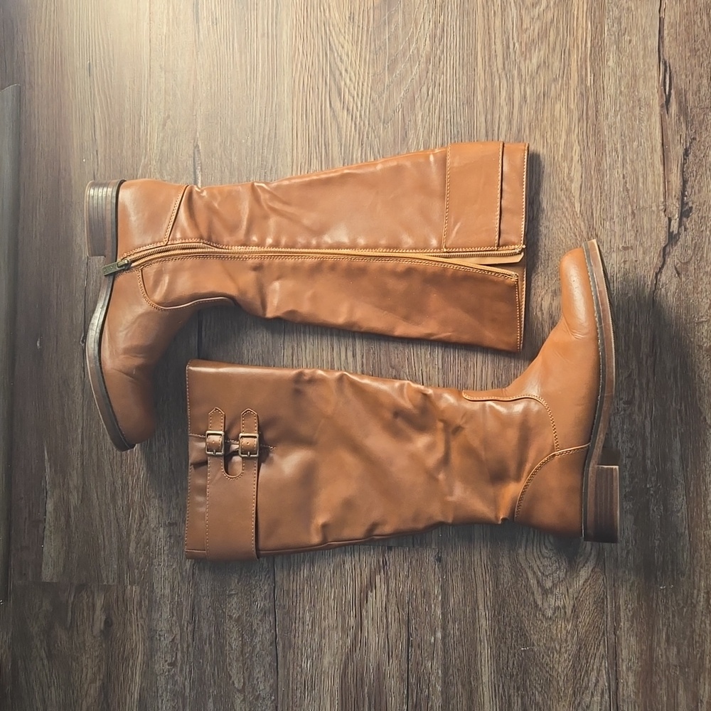 Brown riding boots